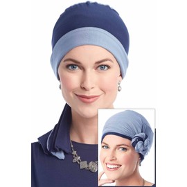 Cardani in A Snap Reversible Head Wrap Viscose from Bamboo Scarf Cap - Denim and Ivy Vines