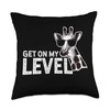 Funny Giraffe Get On My Level Throw Pillow