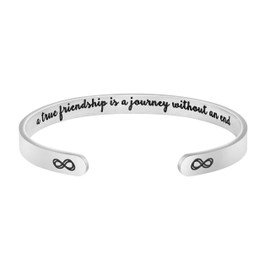 Best Friends Gifts for Women Friends A True Friendship is A Journey Without An End Bracelet Friendship Jewelry Gift for BFF Best Friend Birthday