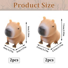 Capybara Anti-Stress Toy, Capybara Puffer Fish, Anti-Stress Balls, Soft Squeeze Stress Relief Toy, Capybara Squishy Squeeze Toy, Stress Squeeze Toy for Adults and Children, Pack of 4