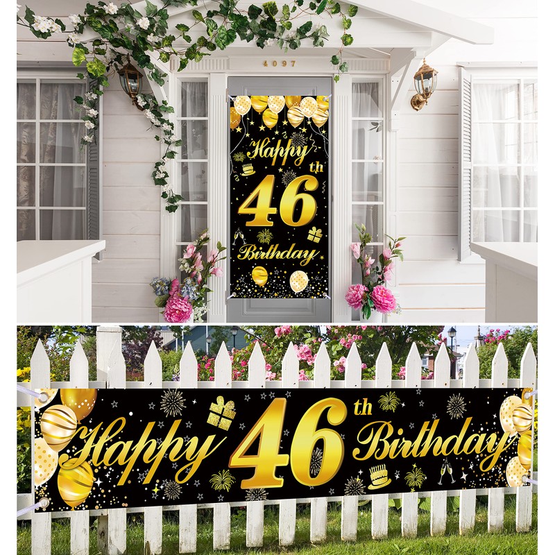 46th Happy Birthday Door Banner IMISI Birthday Decorations Birthday Backdrop