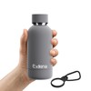 Exllena Small Water Bottle 12oz with Clip, Double Wall Stainless