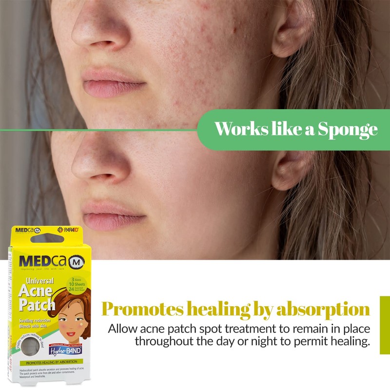 MEDca Acne Pimple Master Patch Absorbing Cover 24 Count Three Sizes