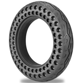 GYL 10x2 10X2.125 Inch Soli Tire, 50/75-6.1 Tubeless Tire Replacement for Segway Ninebot D40x F25 F30 Gotrax G4 Turboant X7 Hiboy S2 Pro MAX Honeycomb Front Rear Wheels, 10x2/54-152 Rubber Tyre