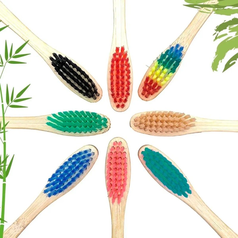 Paquete 60 Cepillo Dientes Bambú Biodegradable Ecológico