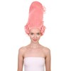 Colonial Lady Large Beehive Wig (Adult, Pink)