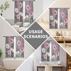 RTFEVG Pink Floral Kitchen Window Curtain Panels Short Small Cafe