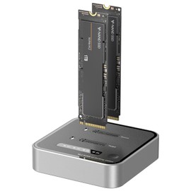 MiliPow Dual-Bay M.2 NVMe SSD Enclosure, Offline Clone SSD Duplicator, 20Gbps Read/Write Expansion SSD Reader NVMe Enclosure, Tool-Free, Up to 8TB