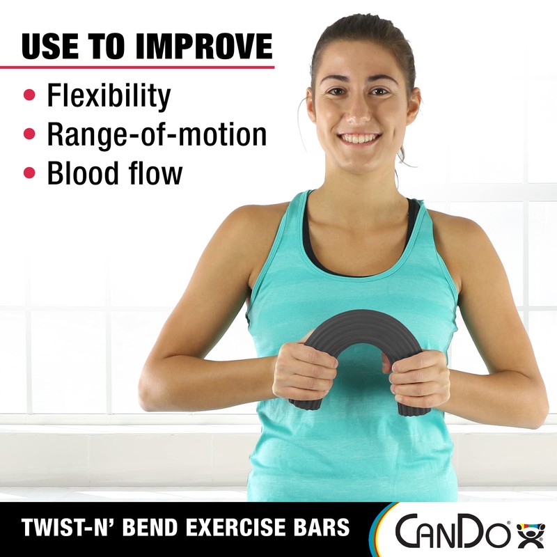 CanDo Hand and Finger Trainer Twist-n-Bend, Flexible Exercise Bar, Training