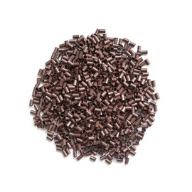 1000 piezas de tubos de cobre con bloqueo de microanillos para extensiones de cabello humano I-Tip de 3.4 x 3.0 x 6.0 mm (marrón)