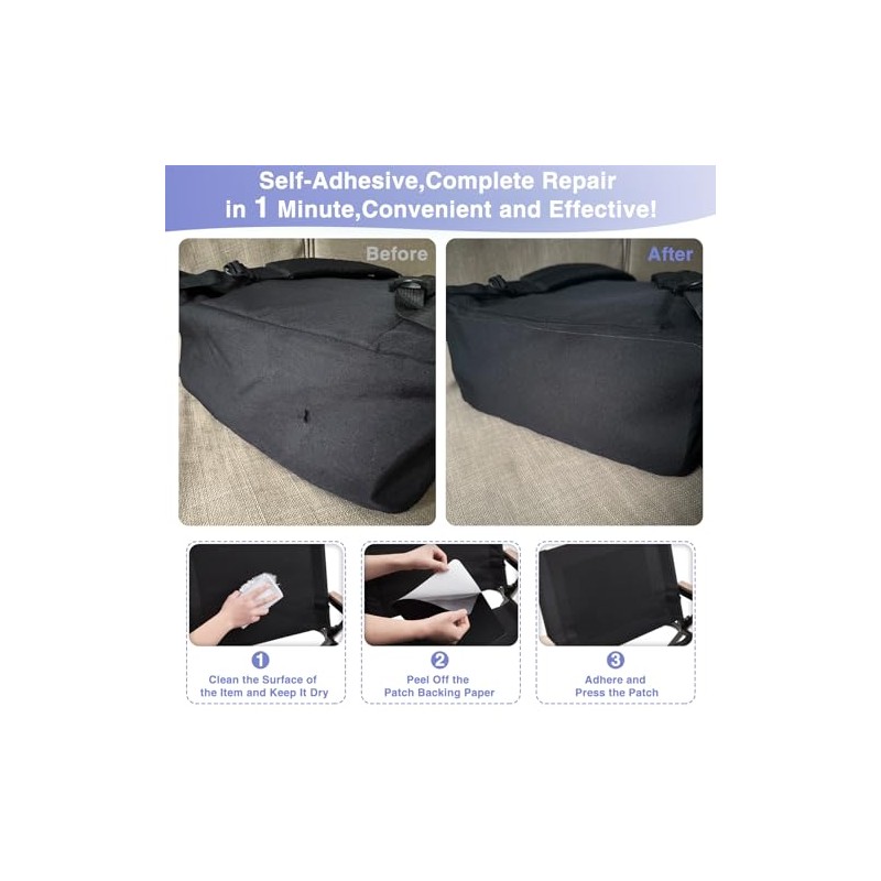 Gheeidau Waterproof Self-Adhesive Canvas Repair Patch - 3 Pack