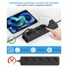 Power Strip Individually Switchable, 5-Way Multiple Socket Wall Mounted with