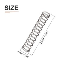 DTGN 0.4x4x25mm(DxODxL) Compression Spring - 20Pack - Good for Machinery - Spring Steel Extension Spring - Gray