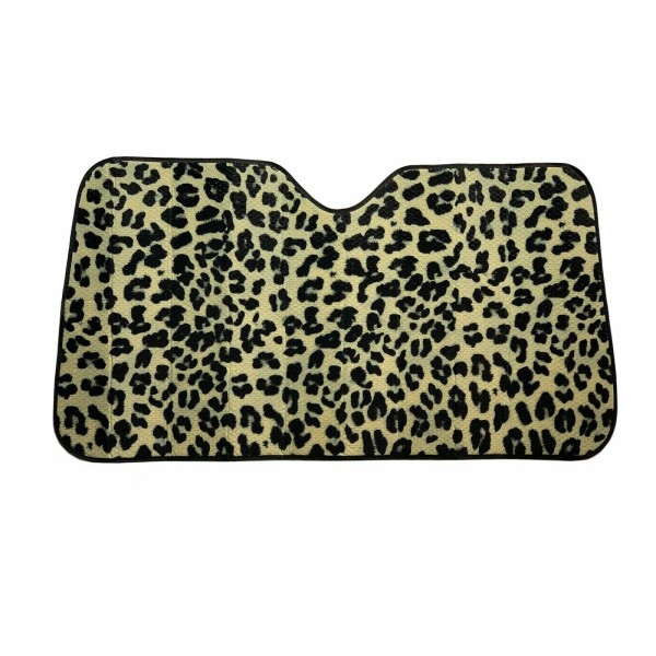 CPR New Shiny Brown Leopard Bubble Windshield Sun Shade Accordion