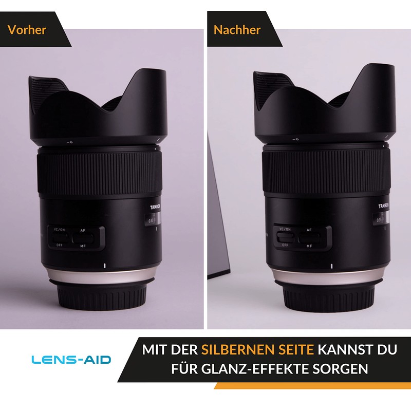 Lens-Aid 3-in-1 Folding Reflector for Photo Studio: Cardboard to Brighten,