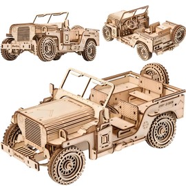 Little Story Wooden Puzzle 3D Educational Do It Self for Children Adults Collectible (Military Vehicle)