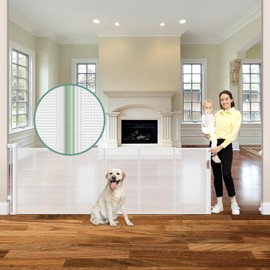 Reinforced 120 Inch Retractable Baby Gates Extra Wide Baby Gate with Reinforced Strips Indoor/Outdoor Retractable Dog Gate Retractable Baby Gate for Doorways Extra Wide Retractable Gate for Stairs