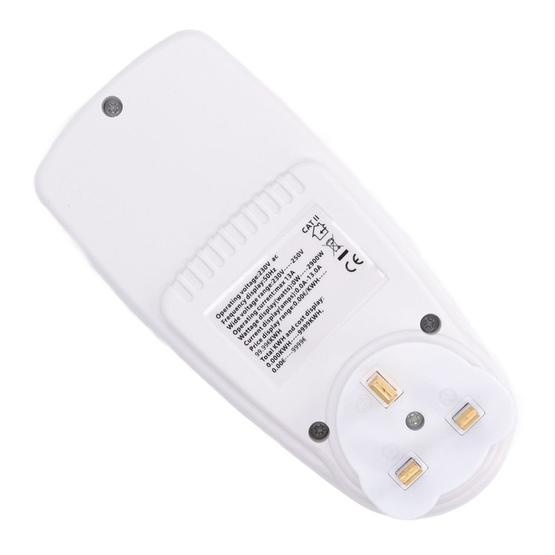 Power Meter Plug with Battery LCD 7 Display Modes Electricity