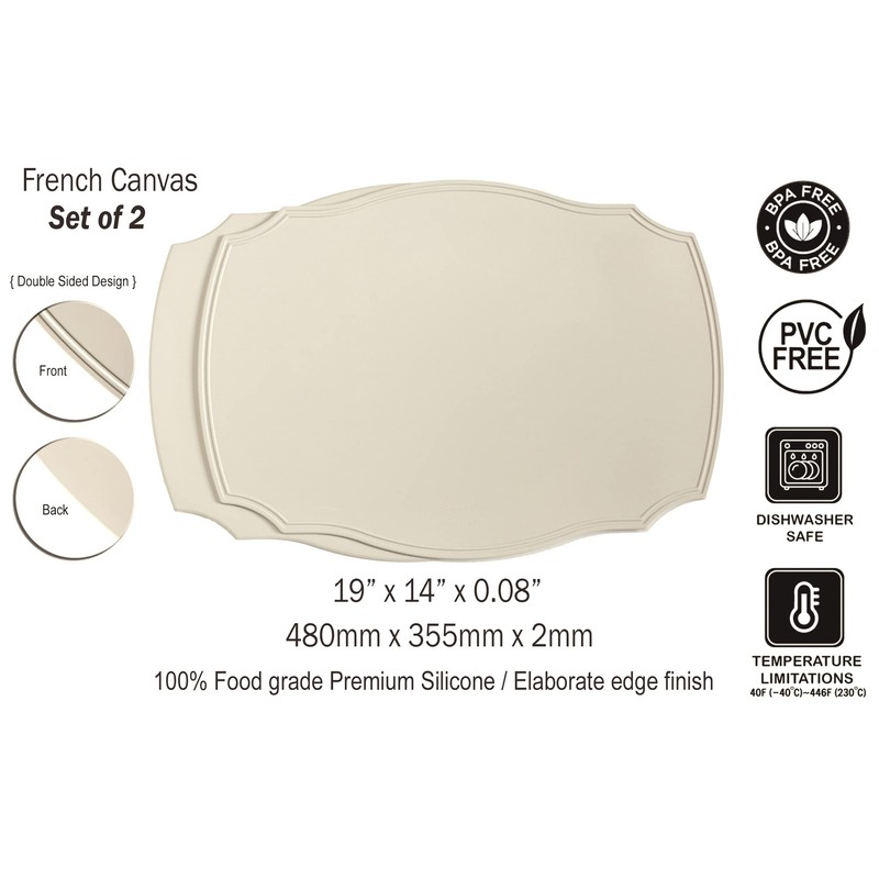 Rommy & Co. Juego de 2 manteles individuales de silicona