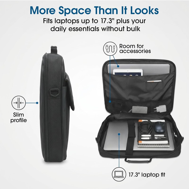 MANHATTAN 17.3-Inch Laptop Shoulder Bag Carrying Case – Briefcase Style,