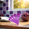 5 Pcs Purple Plastic Measuring Cup and Spoon Kitchen Tool