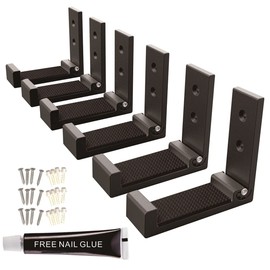 MeetRade Wall Hooks for Hanging Folding Coat Hooks 6 Pack Heavy Duty Wall Mounted Hook Hangers for Key Coat Towel Hat Bag Backpack Headphone in Door Bathroom Closet (Black)