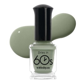 With Shan 60 Second Nail Polish, M076 Jade Green, 9ml, 1 pc / 위드샨 60초 매니큐어, M076제이드그린, 9ml, 1개