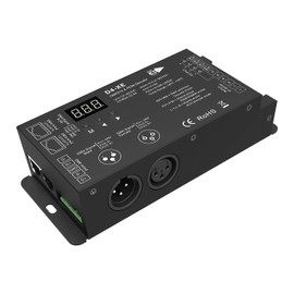 4 Channel Decoder DMX512 & RDM Decoder DMX 512 Digital Display Decoder Dimming Driver DMX512 Controller for LED RGBW Tape Strip Light RJ45 Connection