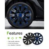 SCITOO 17 Inch Set of 4 Hubcaps Black Lacquer &