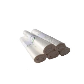 PLASBEL Bolsas biodegradables transparentes, Pack de 5 Rollos, 50x55 cm (20x22 pulgadas), capacidad 20 litros, material tricapa, multiusos,ecológicas.