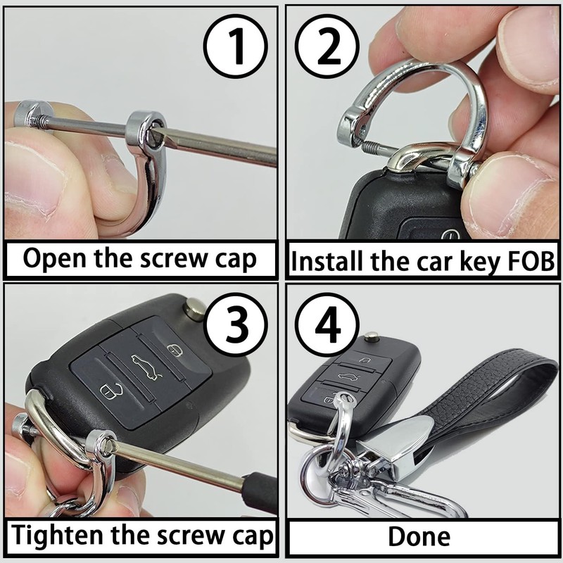 Llavero universal de piel auténtica, llavero de coche resistente, para