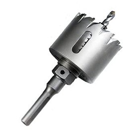 Blue Boar 1-1/8" (29mm) Stucco-Wood & FRP/Fiberglass Tungsten Carbide Tipped TCT Hole Saw with 7/16" Shank (M16 Thread), 5/16" (8mm) Carbide Pilot bit, and Ejection Spring