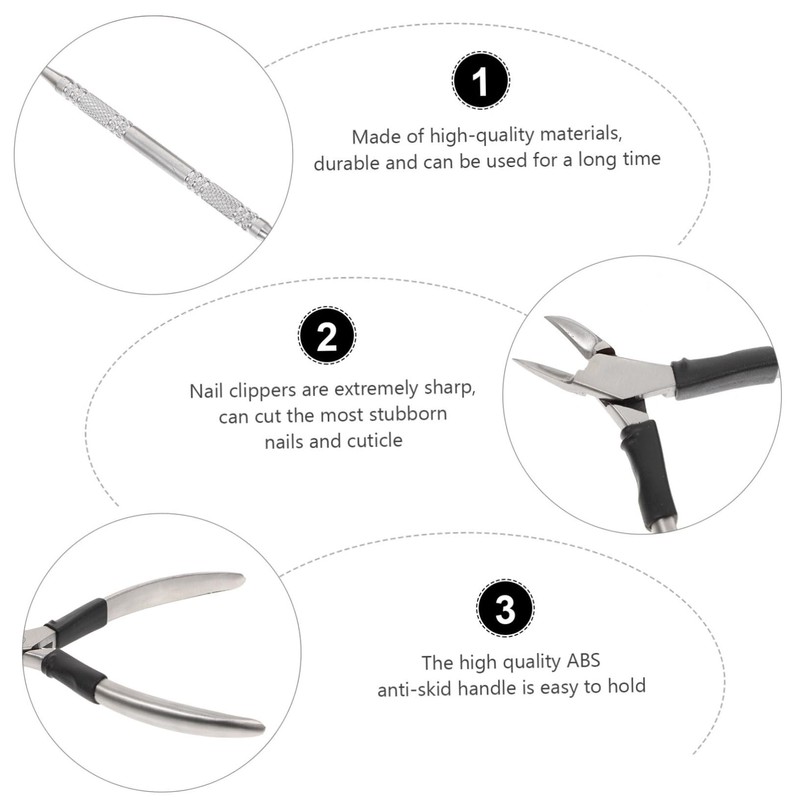 VICASKY 1 set Stainless Steel Nail Scissors Professional Cuticle Remover