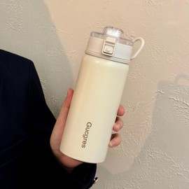 MYEEDA Water Bottle, 16.9 fl oz (500 ml), Thermos, Stainless Steel Bottle, Easy to Wash, My Bottle, Stylish, Sports Bottle, Lightweight, Direct Drinking, Thermal Bottle, Elementary School Students,