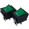 mmtrade 2 x Toggle Switch Green Illuminated 230 V, On/Off/On/Off