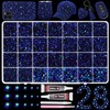 Jelly Black Blue Rhinestones for Bedazzling Kit, 2-6mm Gems for