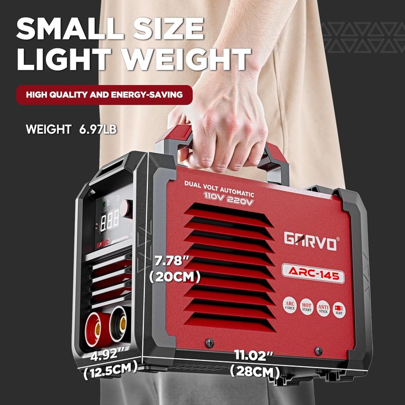 GARVO 110V/220V Dual Voltage Portable Welding Machine,145Amp ARC Welder Mini