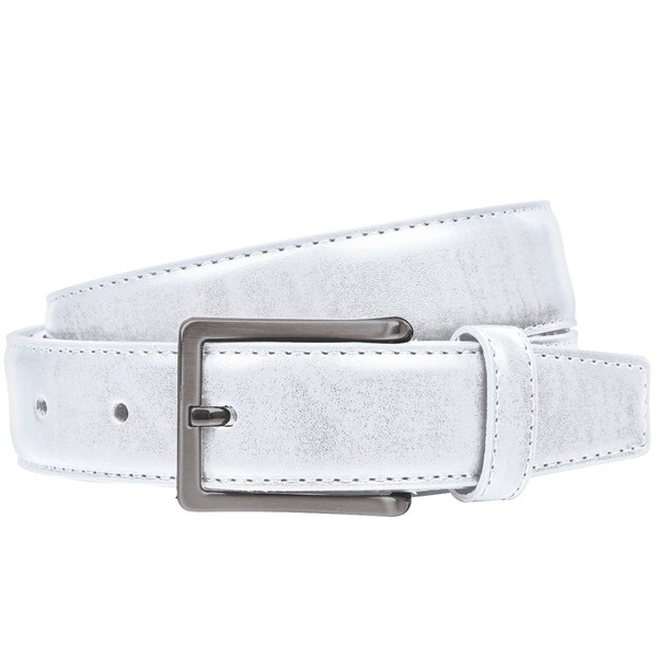 Mens Leather Belt / Mens Belt LINDENMANN, XXL, white, 919
