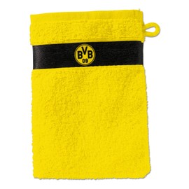 Borussia Dortmund Unisex Children's Vaskehandske Gul Wash Glove, Black/Yellow, 20 x 10 1 cm EU