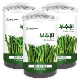 Hello Green Domestic Chive Pills 300gX3 (Box) Total 900g 100% Chives / 헬로우그린 국내산 부추환 300gX3(통) 총900g 부추 100%