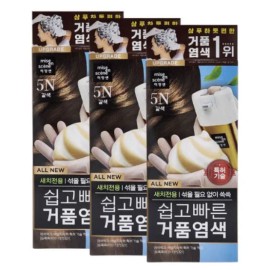 Mise-en-scène 미쟝센 쉽고빠른 거품 새치 염색약 5N 갈색 3개