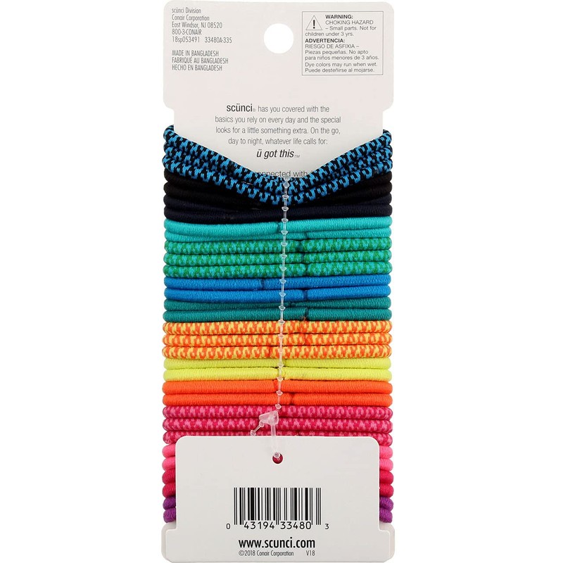 scunci, 32 pcs of Elastics, multi-color, 33480