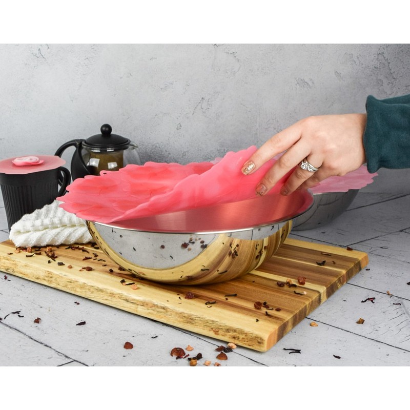 Charles Viancin Silicone Lids - Geranium Silicone Bowl Covers/Airtight Pan