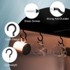 vsshe 75PCS 6 Size Set Cup Hooks Screw, Black Plastic