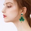 EVER FAITH St Patrick's Day Clover Stud Earrings Sparkling Heart