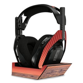 MightySkins Carbon Fiber Skin Compatible with Astro A50 Wireless Headphones + Base Station (Gen 4) - Red Horizon | Protective, Durable Textured Carbon Fiber Finish | Easy to Apply | Made in The USA