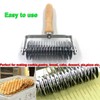 Stainless Steel Dough Lattice Roller Cutter with Wood Handle,Cookie Pie