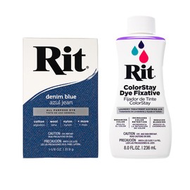 All Purpose Concentrated Rit Dye Powder Multi-Packs for Clothing, Décor, and Crafts – Denim Blue with ColorStay Fixative