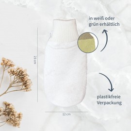 Niyok® Massage Glove Made of Bamboo Fibre, Exfoliating Glove Made of Bamboo, Gentle Care & Cleaning, Vegan, Antibacterial & Plastic-Free, Exfoliating Gloves for Body and Face