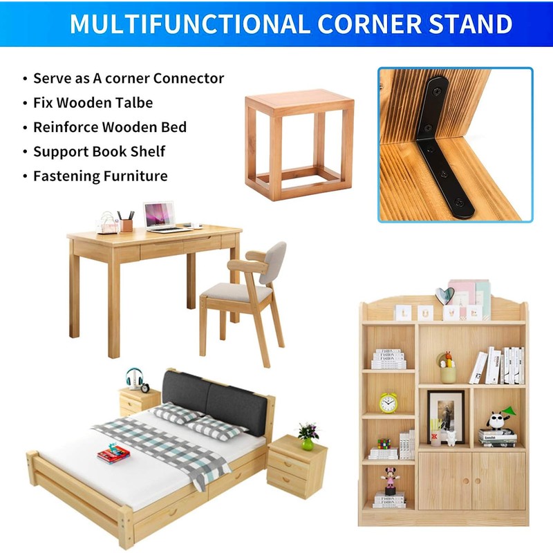 Mardili 8 Pcs Shelf Bracket,5 Inch Black Floating Shelf Bracket